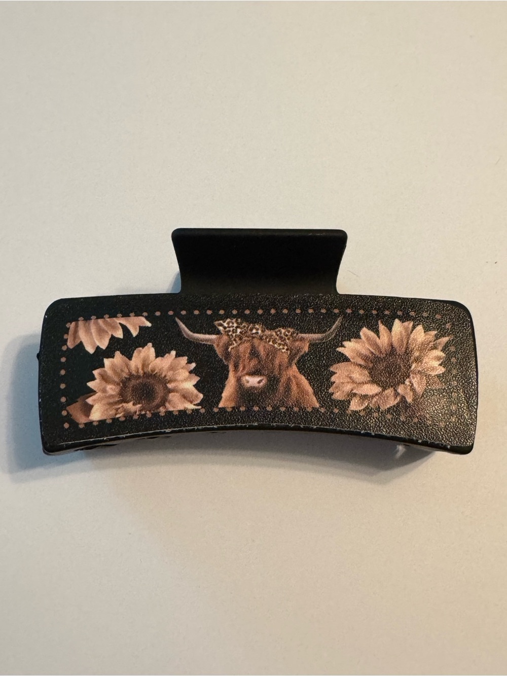 Floral Boho Highland Cow Country Western Claw Clip